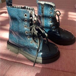 Children's blue sparkly boots size 10 toddler